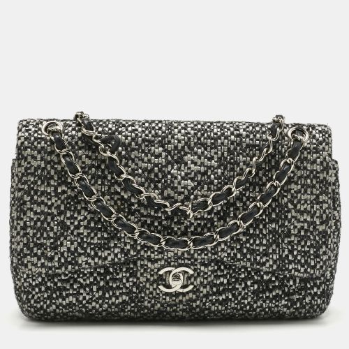 Chanel Black/Grey Quilted Tweed Jumbo Classic Double Flap Bag - Chanel - Modalova