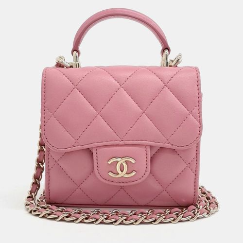 Leather Top Handle Mini Chain Crossbody Bag - Chanel - Modalova