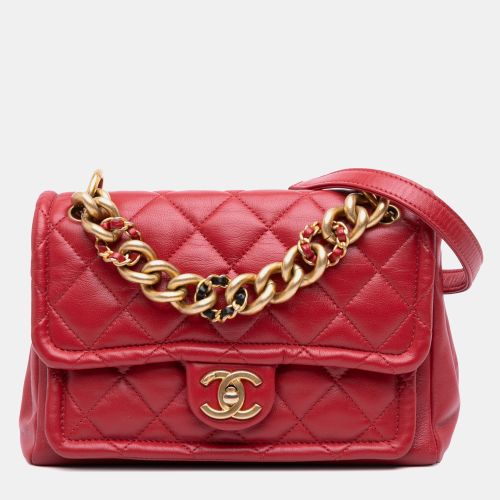Small Quilted Lambskin Chain Link Flap Bag - Chanel - Modalova