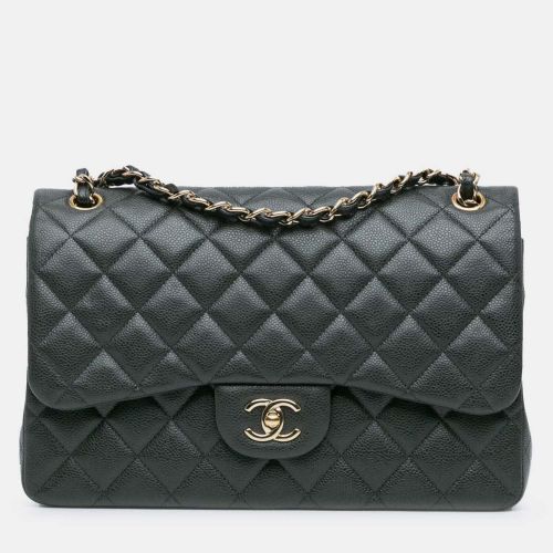 Classic Double Flap Jumbo Gray Caviar Shoulder Bag - Chanel - Modalova
