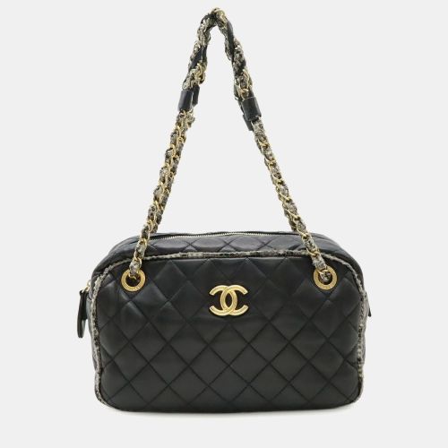 Matelasse Coco Mark Lambskin and Tweed Shoulder Bag - Chanel - Modalova