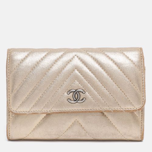 Chevron Leather Compact Wallet - Chanel - Modalova