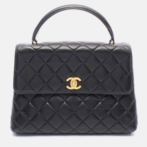 Chanel CC Coco Matelasse Lambskin Leather Black Top Handle Bag - Chanel - Modalova
