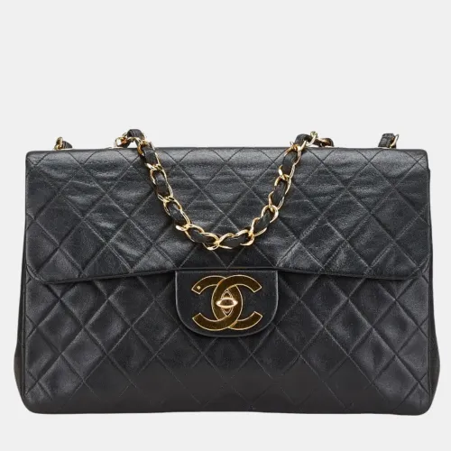 Chanel Coco Mark Deca Matelasse 34 Black Leather Chain Shoulder Bag - Chanel - Modalova