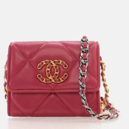 Lambskin 19 Cardholder on Chain - Chanel - Modalova