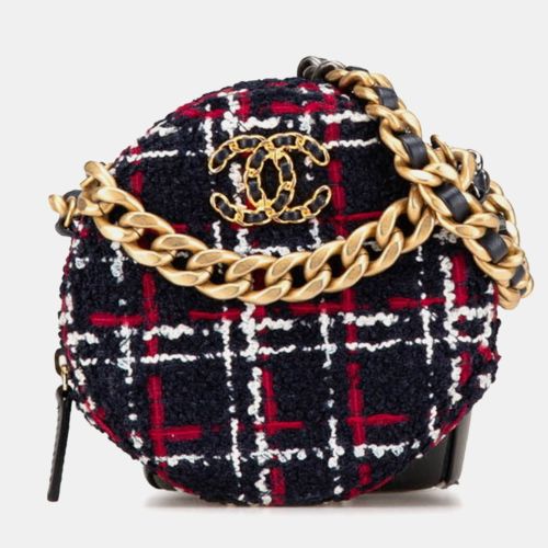 Round Navy/Red Tweed Leather Crossbody Bag - Chanel - Modalova