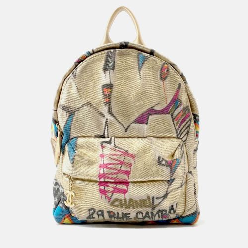 Chanel Cc Logo Graffiti Backpack Gold/Multicolor Canvas Leather - Chanel - Modalova