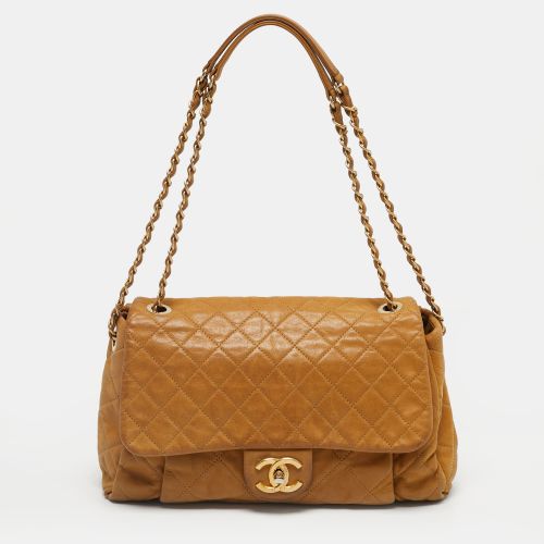 Chanel Beige Quilted Leather Coco Pleats Flap Bag - Chanel - Modalova