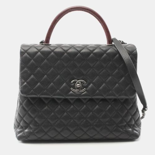 Coco Matelasse Caviar Leather Top Handle Bag - Chanel - Modalova