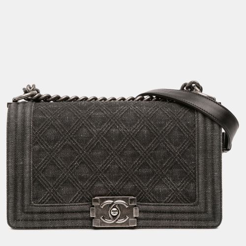 Old Medium Quilted Denim Boy Flap - Chanel - Modalova