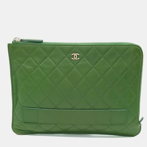 Chanel Green Leather clutch - Chanel - Modalova