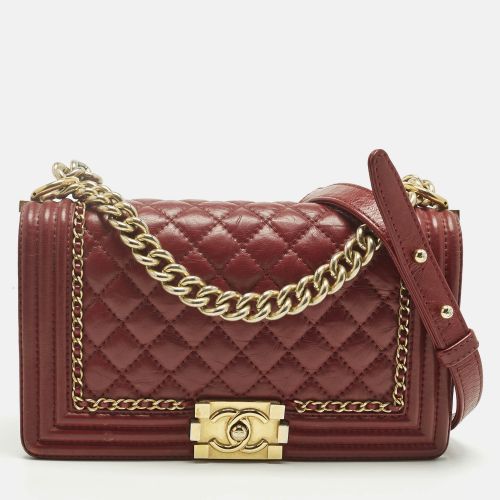 Quilted Leather Medium Chain Around Boy Flap Bag - Chanel - Modalova