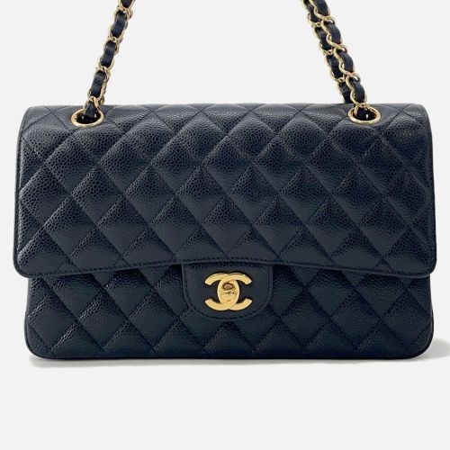 Matelasse W-Flap W-Chain Shoulder Bag Caviar Leather Size 25 - Chanel - Modalova
