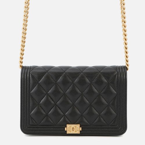 Boy Chain Wallet Black Caviar Leather - Chanel - Modalova