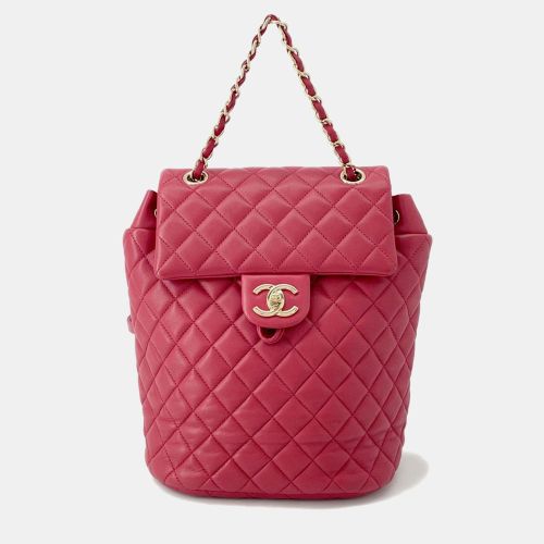 Chanel Matelasse Chain Backpack Red Lambskin - Chanel - Modalova