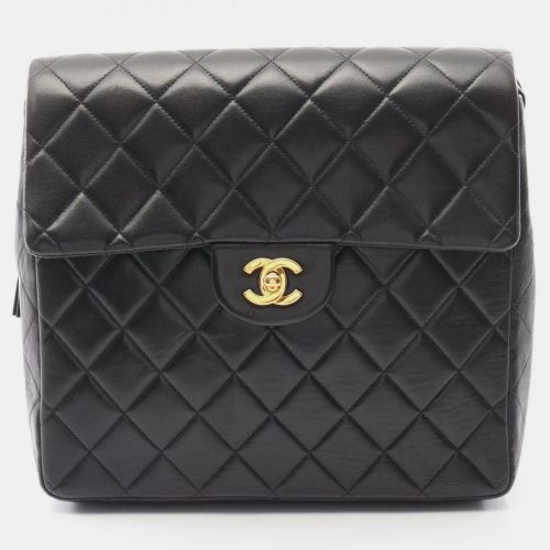 Chanel Matelasse Backpack Bag In Lambskin Leather Black - Chanel - Modalova