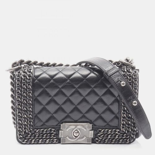 Chanel Boy Small Black Leather Shoulder Bag - Chanel - Modalova