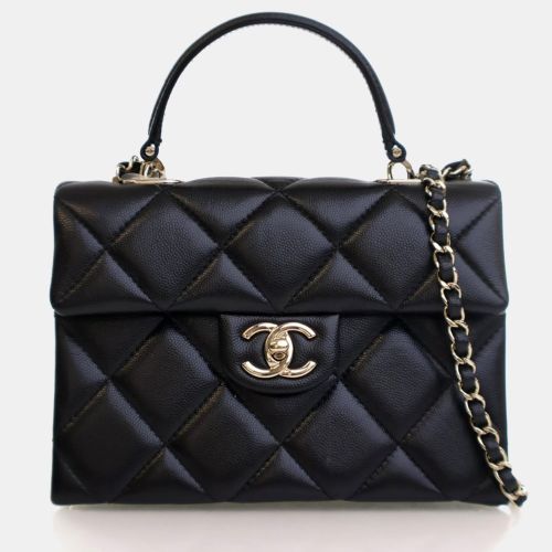 Chanel Mini Black Caviar Retro Twist Top Handle Bag - Chanel - Modalova
