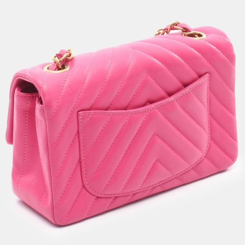 Rectangular Mini Flap Chevron Leather Shoulder Bag - Chanel - Modalova