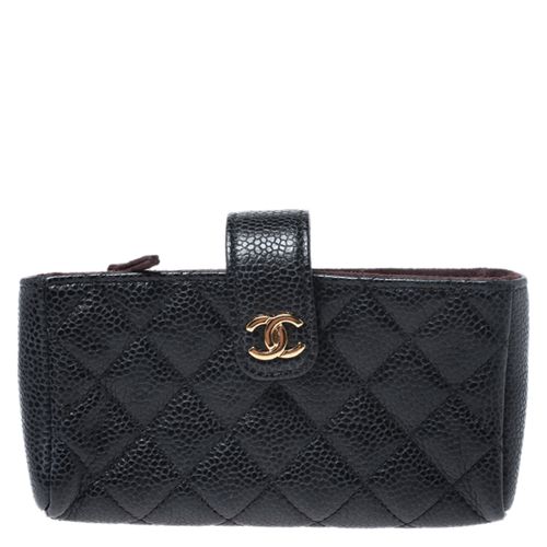 Chanel Black Quilted Caviar Leather CC Phone Pouch - Chanel - Modalova