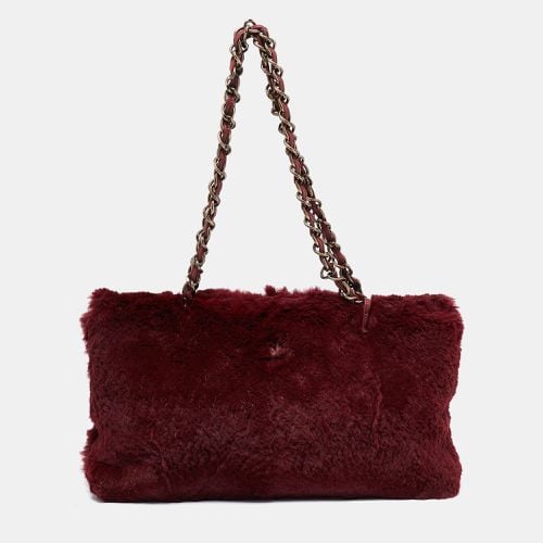 Chanel Maroon Fur Chain Shoulder Bag - Chanel - Modalova