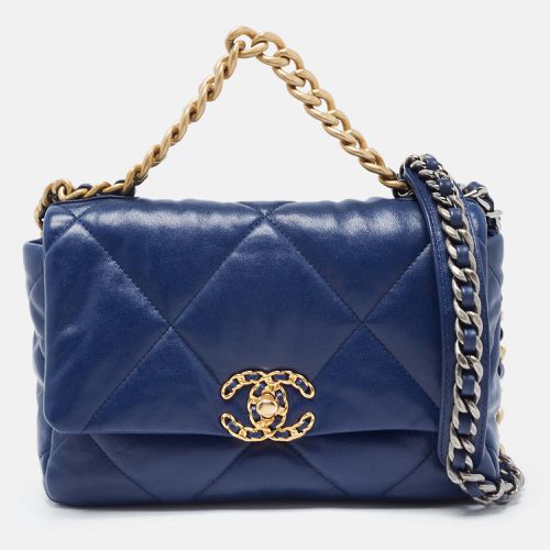 Chanel Blue Quilted Leather Medium 19 Flap Bag - Chanel - Modalova