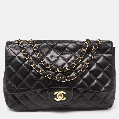 Chanel Black Quilted Leather Jumbo Classic Single Flap Bag - Chanel - Modalova