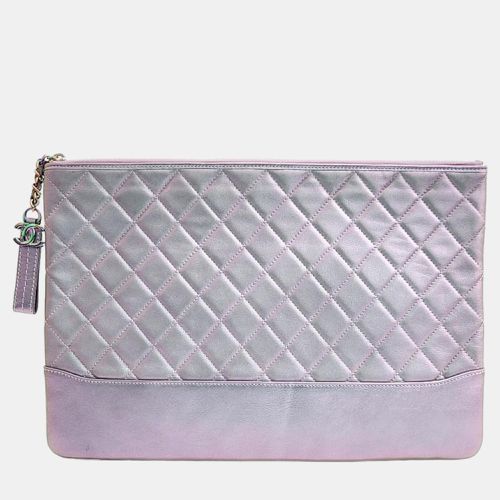 Chanel Purple Leather Gabrielle Clutch - Chanel - Modalova