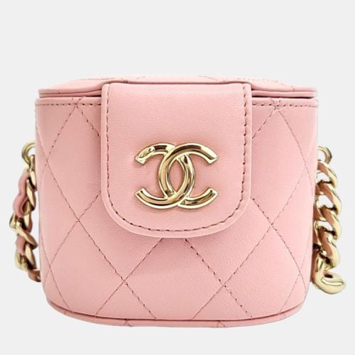 Chanel Pink Leather Mini Vanity Case Clutch Bag - Chanel - Modalova