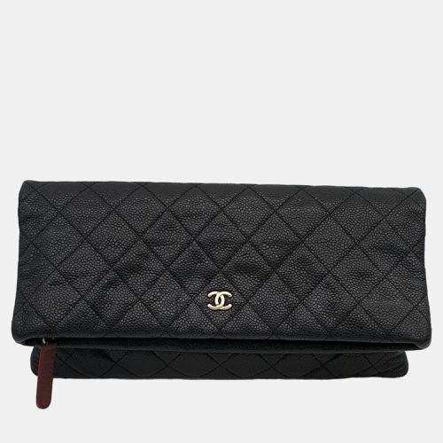 Chanel Black Leather Beauty CC Foldover Clutch Bag - Chanel - Modalova