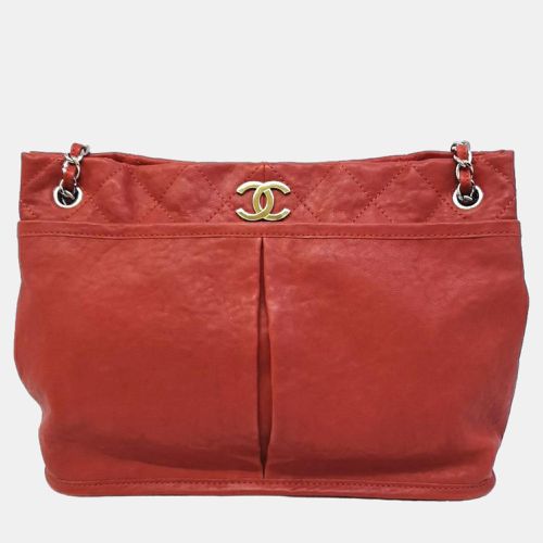 Chanel Red Leather Natural Beauty Tote Bag - Chanel - Modalova