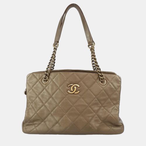 Chanel Brown Leather CC Crown Tote Bag - Chanel - Modalova