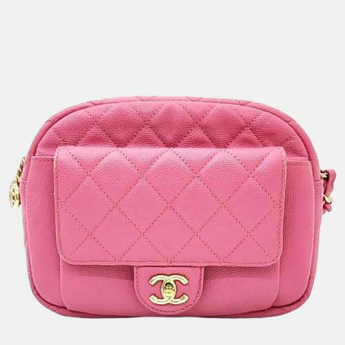 Chanel Pink Leather CC Day Camera Case Chain Shoulder Bag - Chanel - Modalova