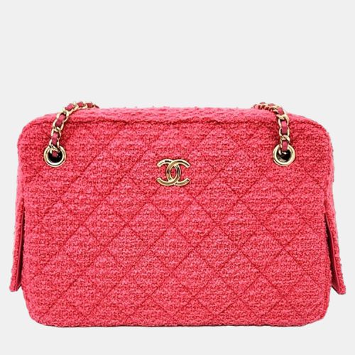 Chanel Pink Leather Tweed Camera Shoulder Bag - Chanel - Modalova