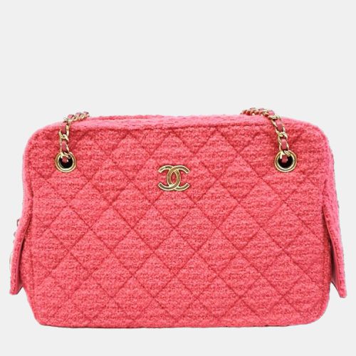 Chanel Pink Leather Tweed Camera Shoulder Bag - Chanel - Modalova