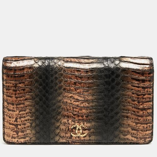 Chanel Black/Bronze Snakeskin CC Yen Wallet - Chanel - Modalova