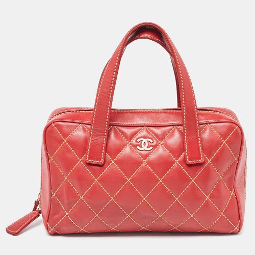 Chanel Red Quilted Leather Surpique Bowler Bag - Chanel - Modalova