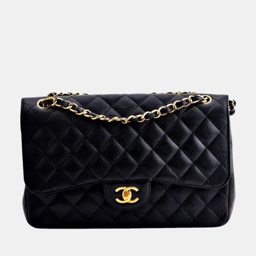 Chanel Jumbo Black Calfskin Caviar Double Flap Bag with GHW - Chanel - Modalova