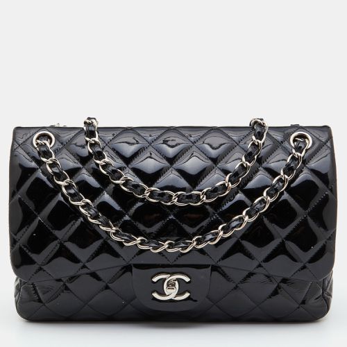 Chanel Black Quilted Patent Leather Jumbo Classic Double Flap Bag - Chanel - Modalova