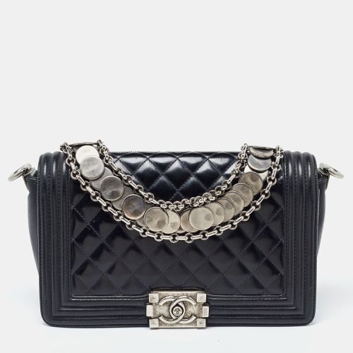 Chanel Black Quilted Patent Leather Medium Boy Bag - Chanel - Modalova