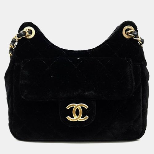 Chanel Black Velvet Small Hobo Bag - Chanel - Modalova