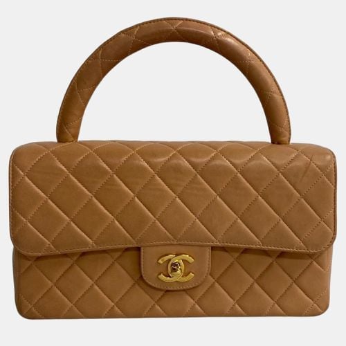 Chanel Brown Leather CC Matelasse Top Handle Bag - Chanel - Modalova