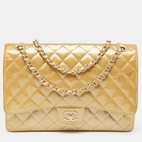 Quilted Patent Leather Maxi Classic Single Flap Bag - Chanel - Modalova