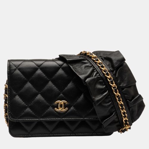 Chanel Black Lambskin Romance Wallet On Chain - Chanel - Modalova