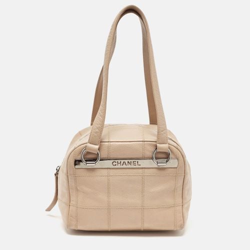 Chanel Beige Square Quilt Caviar Leather LAX Bowler Bag - Chanel - Modalova