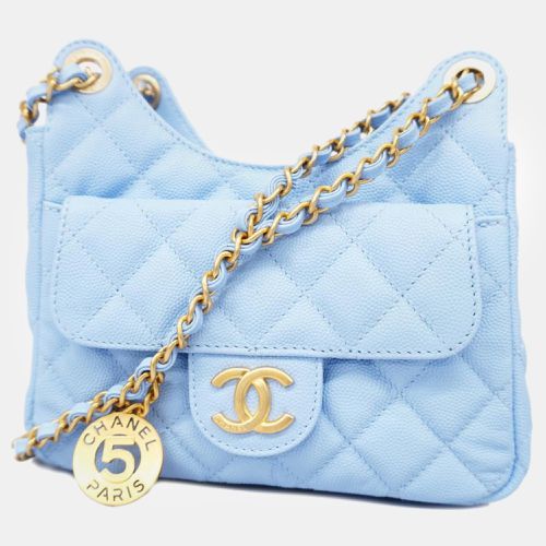 Chanel Light Blue Caviar Quilted Small Wavy CC Hobo - Chanel - Modalova