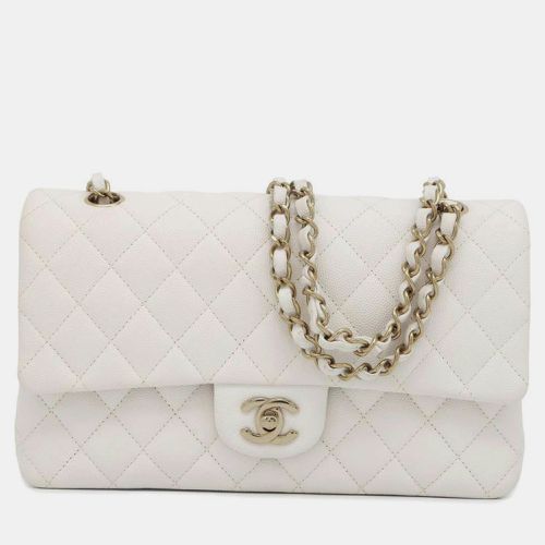 Chanel White Leather Classic Double Flap Shoulder Bag - Chanel - Modalova