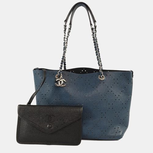 Chanel Blue Perforated Leather Punchin Chain Tote Bag - Chanel - Modalova