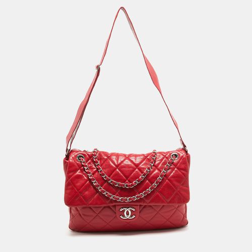 Chanel Red Quilted Caviar Leather XL Classic Flap Messenger Bag - Chanel - Modalova