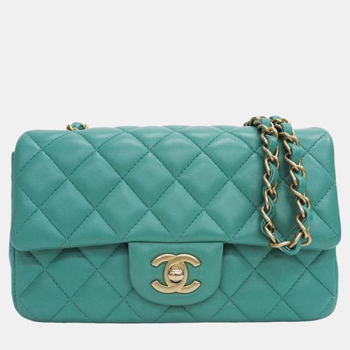 Chanel Green Lambskin Leather Mini Flap Bag Shoulder Bags - Chanel - Modalova